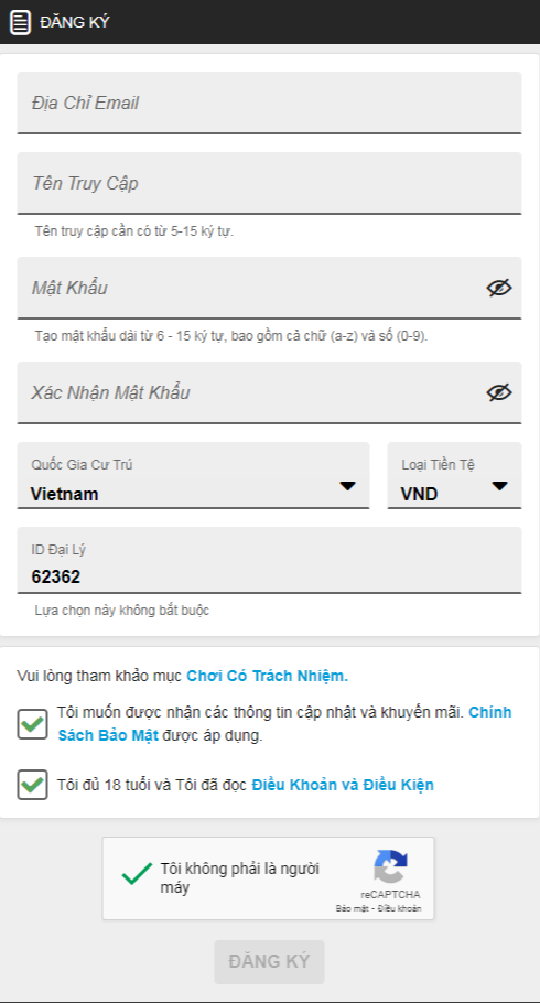 Cách đăng ký 188bet nhận ngay thưởng lên đến 1,5tr VNĐ 3 đăng ký 188bet - đăng nhập 188bet